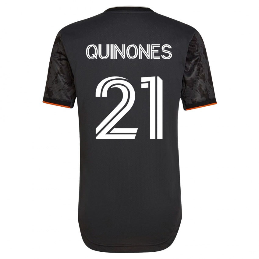 Hombre Camiseta Nelson Quiñónes #21 Negro 2ª Equipación 2023/24 La Camisa México