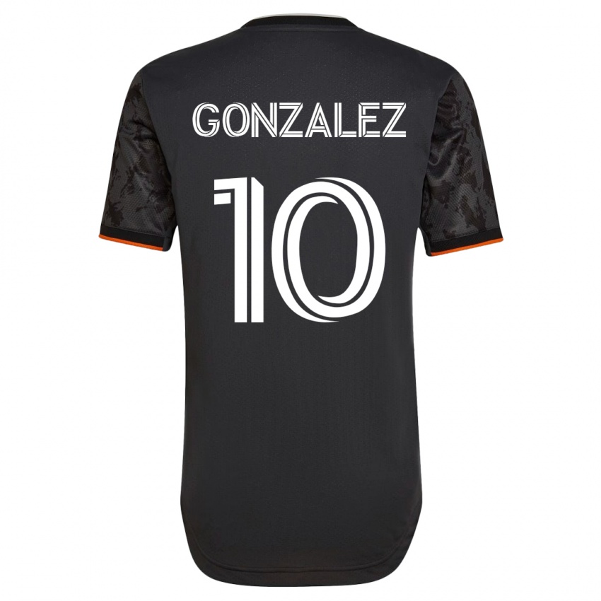 Hombre Camiseta Yair González #10 Negro 2ª Equipación 2023/24 La Camisa México