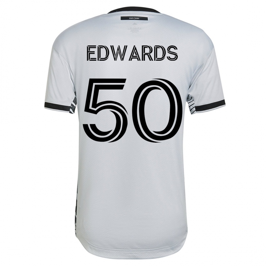Hombre Camiseta Aaron Edwards #50 Blanco 2ª Equipación 2023/24 La Camisa México
