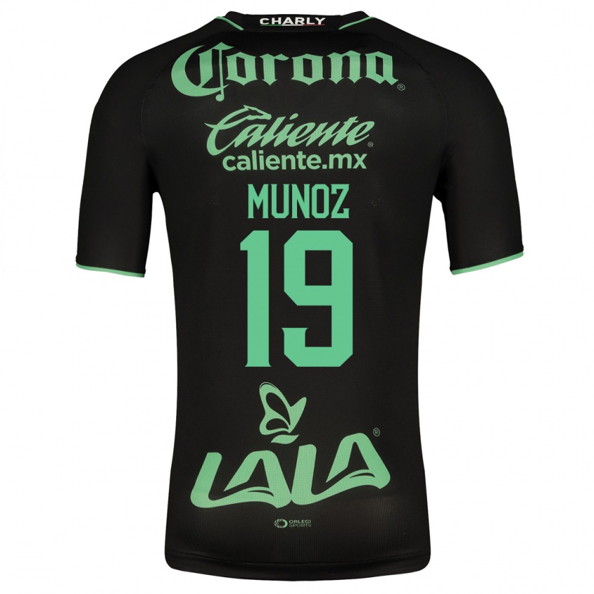 Hombre Camiseta Santiago Munoz #19 Negro 2ª Equipación 2023/24 La Camisa México