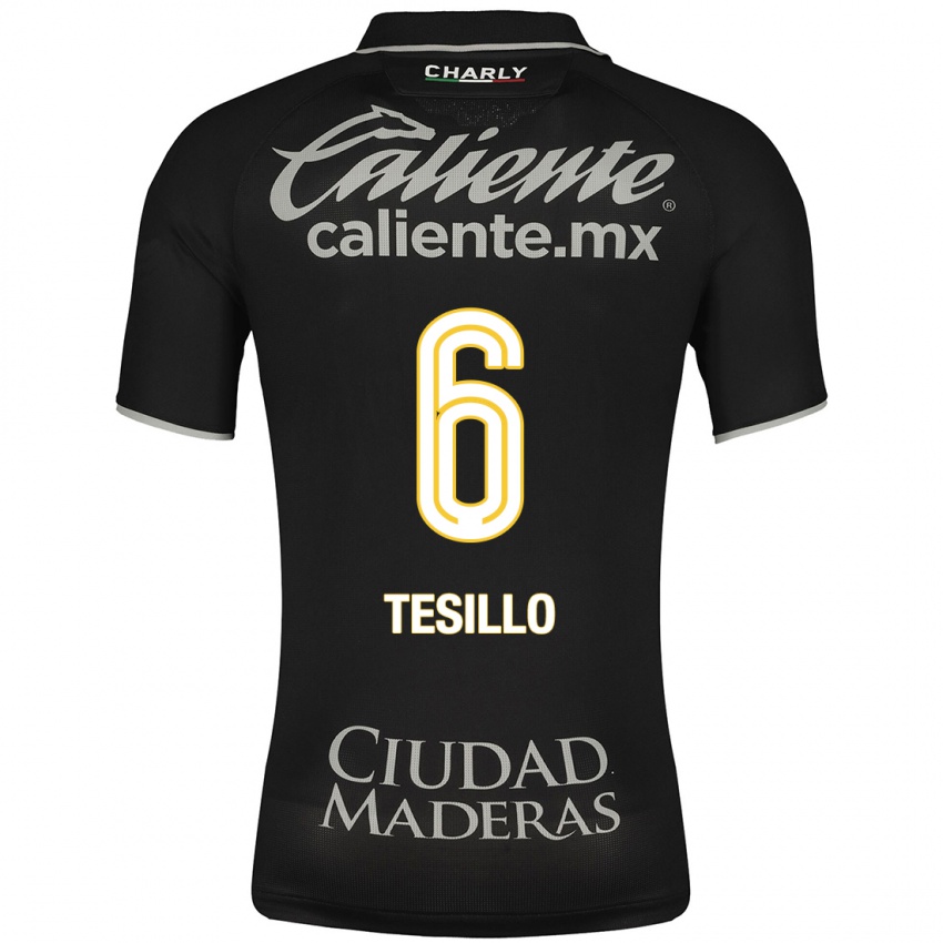 Hombre Camiseta William Tesillo #6 Negro 2ª Equipación 2023/24 La Camisa México