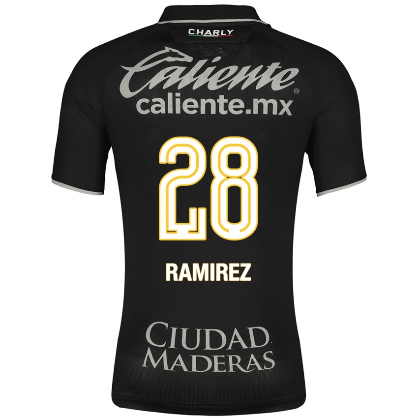 Hombre Camiseta David Ramírez #28 Negro 2ª Equipación 2023/24 La Camisa México