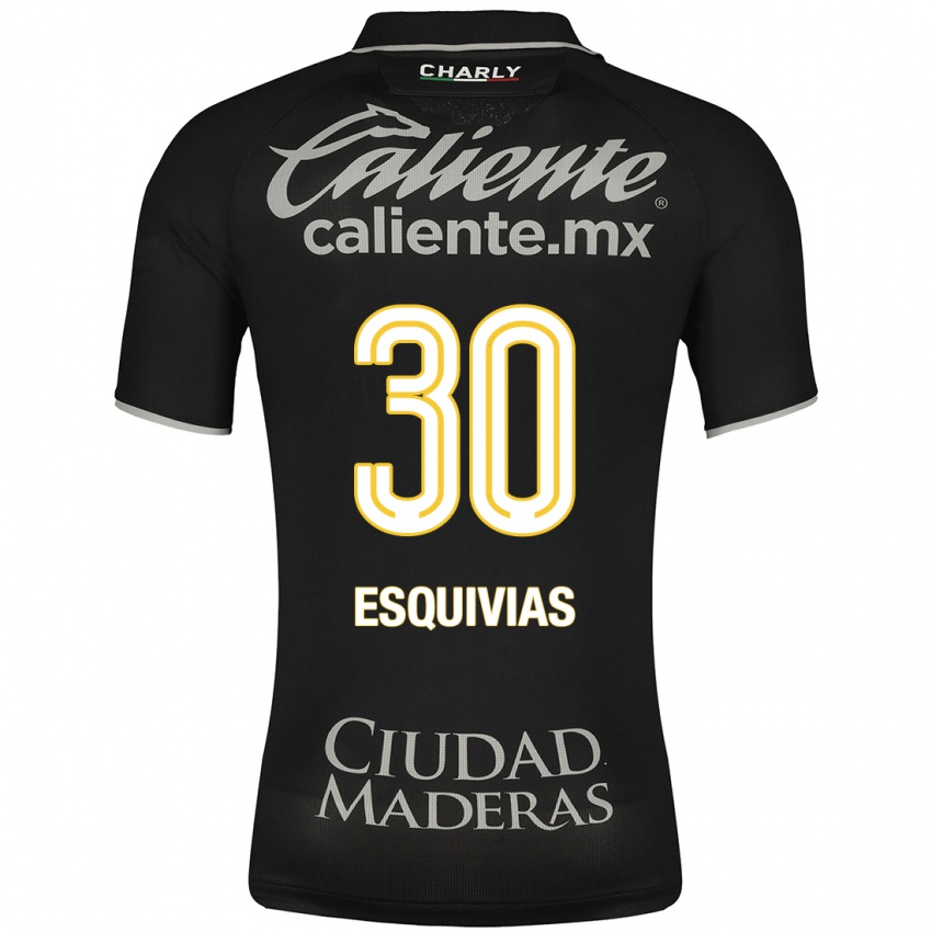 Hombre Camiseta Isabela Esquivias #30 Negro 2ª Equipación 2023/24 La Camisa México