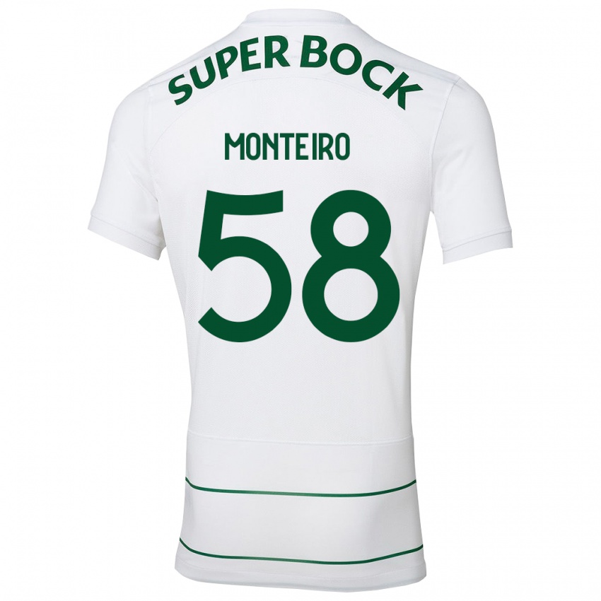 Hombre Camiseta David Monteiro #58 Blanco 2ª Equipación 2023/24 La Camisa México