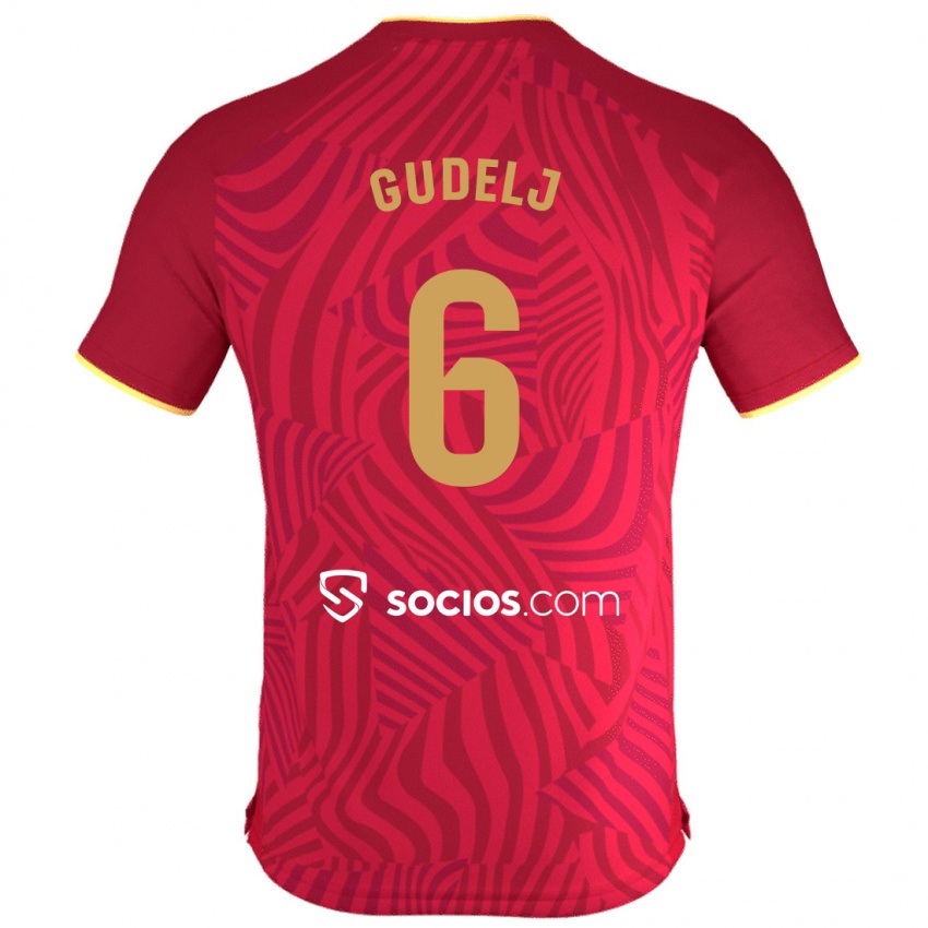 Hombre Camiseta Nemanja Gudelj #6 Rojo 2ª Equipación 2023/24 La Camisa México