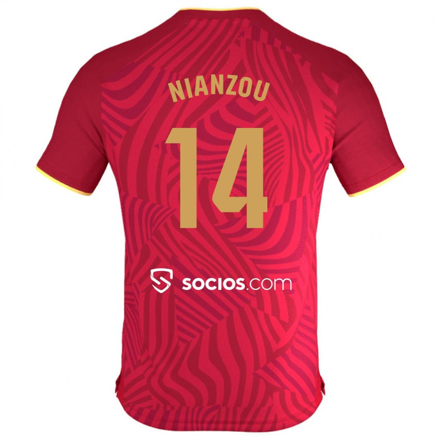 Hombre Camiseta Tanguy Nianzou #14 Rojo 2ª Equipación 2023/24 La Camisa México