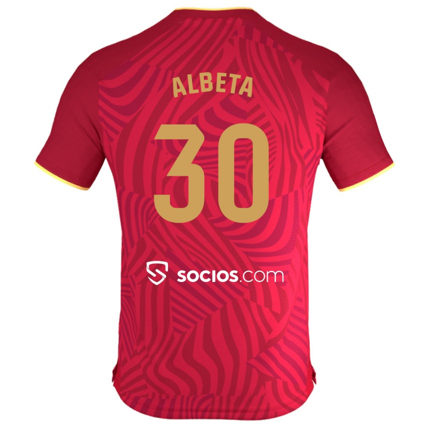 Hombre Camiseta Alba María López Montiel #30 Rojo 2ª Equipación 2023/24 La Camisa México