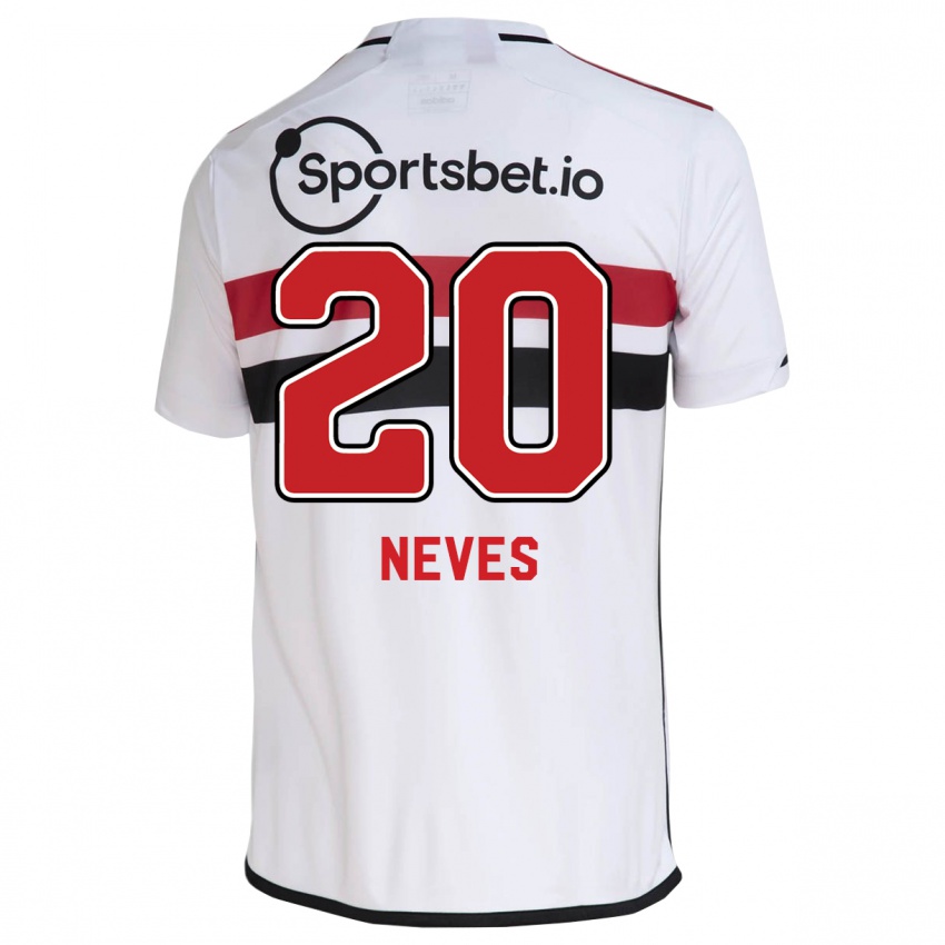 Mujer Camiseta Gabriel Neves #20 Blanco 1ª Equipación 2023/24 La Camisa México