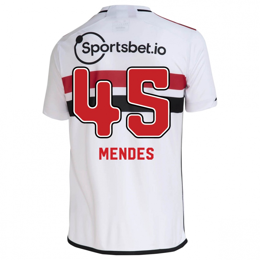 Mujer Camiseta Nathan Mendes #45 Blanco 1ª Equipación 2023/24 La Camisa México