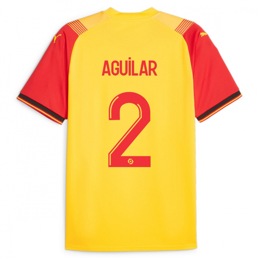 Mujer Camiseta Ruben Aguilar #2 Amarillo 1ª Equipación 2023/24 La Camisa México