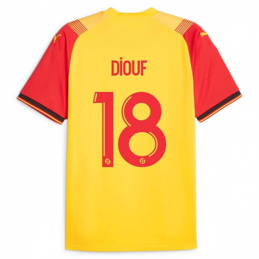 Mujer Camiseta Andy Diouf #18 Amarillo 1ª Equipación 2023/24 La Camisa México