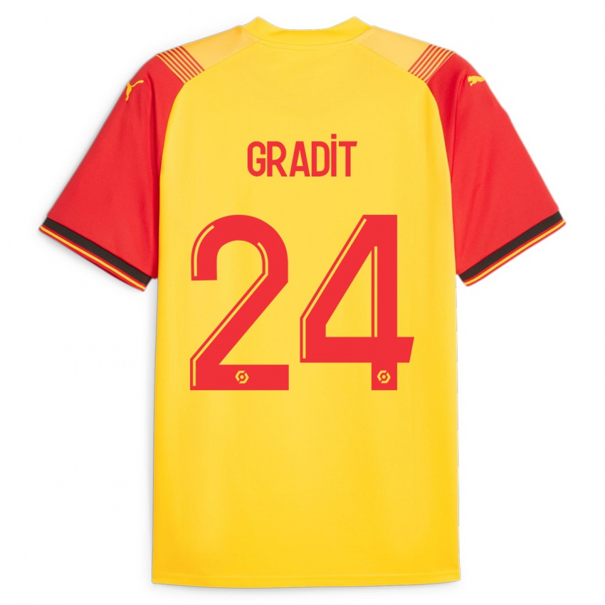 Mujer Camiseta Jonathan Gradit #24 Amarillo 1ª Equipación 2023/24 La Camisa México