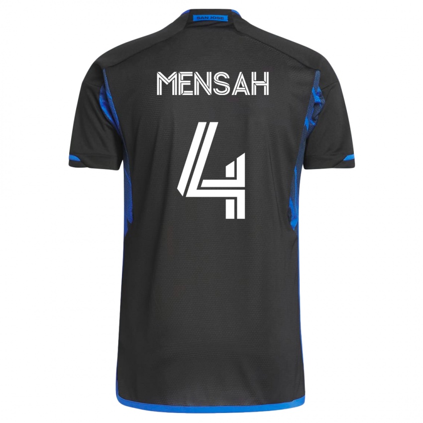 Mujer Camiseta Jonathan Mensah #4 Azul Negro 1ª Equipación 2023/24 La Camisa México