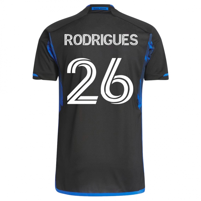 Mujer Camiseta Rodrigues #26 Azul Negro 1ª Equipación 2023/24 La Camisa México