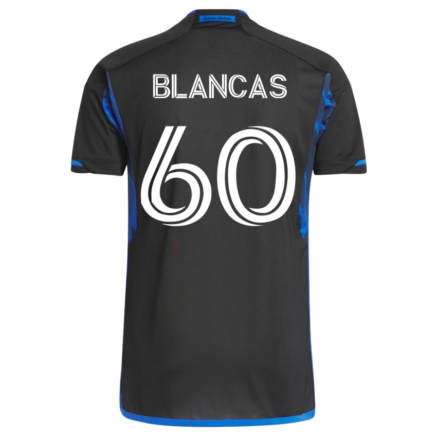 Mujer Camiseta Eduardo Blancas #60 Azul Negro 1ª Equipación 2023/24 La Camisa México