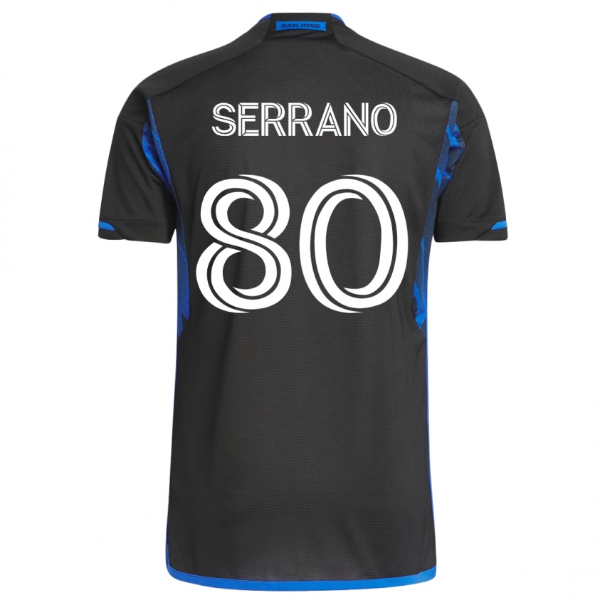Mujer Camiseta David Serrano #80 Azul Negro 1ª Equipación 2023/24 La Camisa México