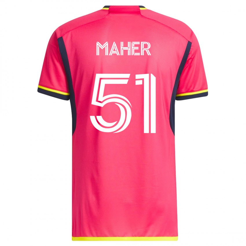 Mujer Camiseta Josh Maher #51 Rosa 1ª Equipación 2023/24 La Camisa México