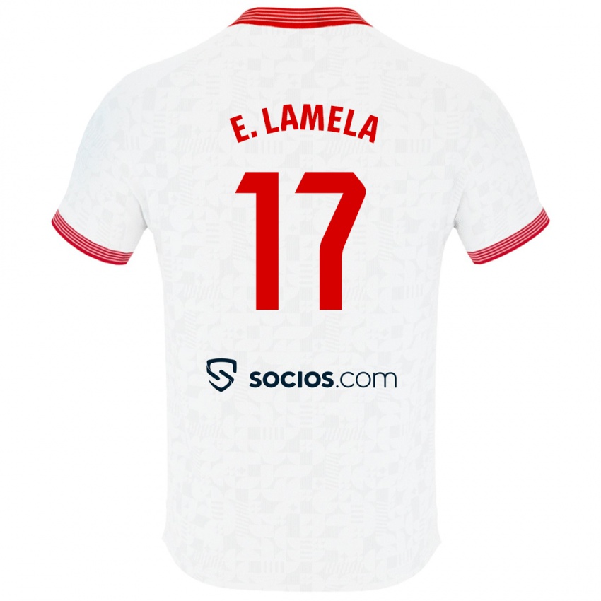 Mujer Camiseta Erik Lamela #17 Blanco 1ª Equipación 2023/24 La Camisa México