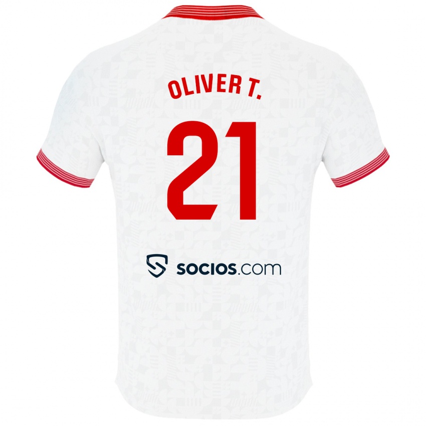 Mujer Camiseta Oliver Torres #21 Blanco 1ª Equipación 2023/24 La Camisa México