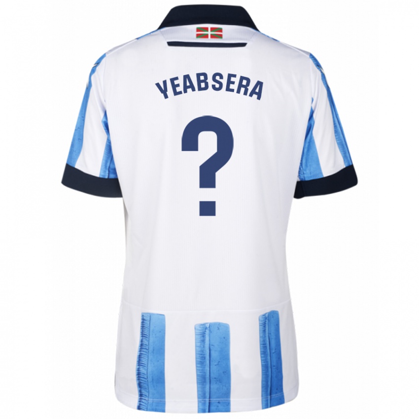 Mujer Camiseta Jon Yeabsera #0 Azul Blanco 1ª Equipación 2023/24 La Camisa México