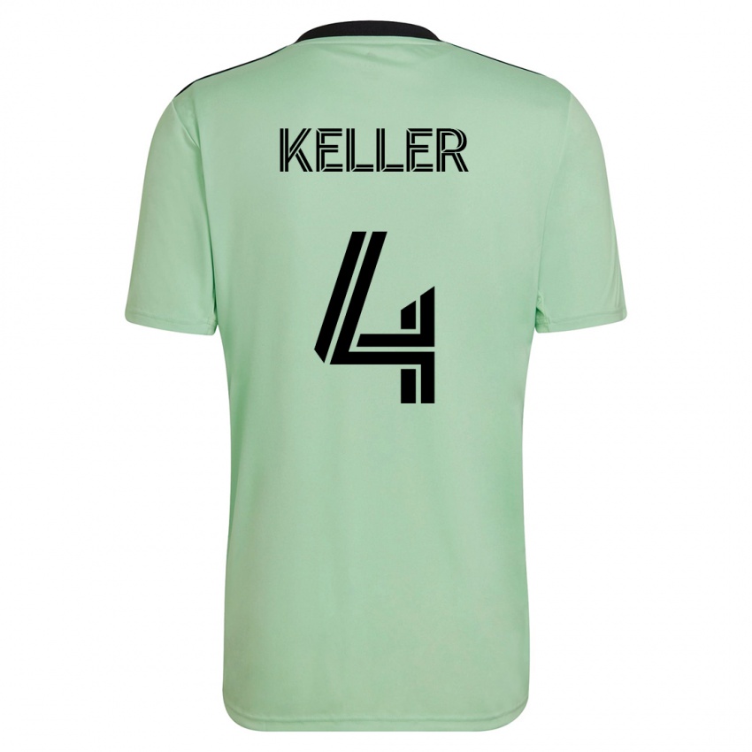Mujer Camiseta Kipp Keller #4 Verde Claro 2ª Equipación 2023/24 La Camisa México