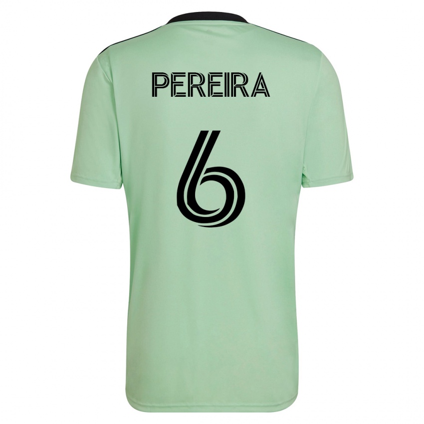 Mujer Camiseta Daniel Pereira #6 Verde Claro 2ª Equipación 2023/24 La Camisa México