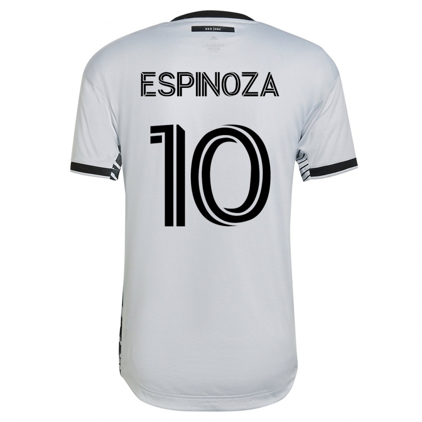 Mujer Camiseta Cristian Espinoza #10 Blanco 2ª Equipación 2023/24 La Camisa México
