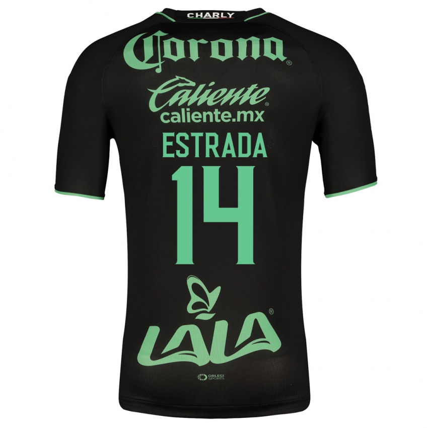 Mujer Camiseta Katia Estrada #14 Negro 2ª Equipación 2023/24 La Camisa México