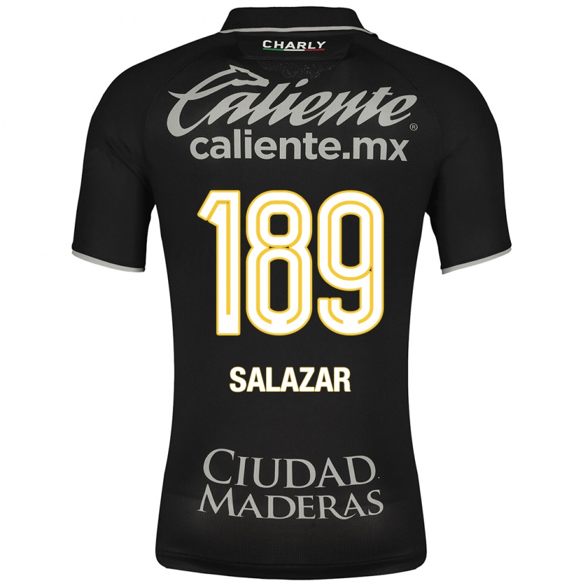 Mujer Camiseta José Salazar #189 Negro 2ª Equipación 2023/24 La Camisa México