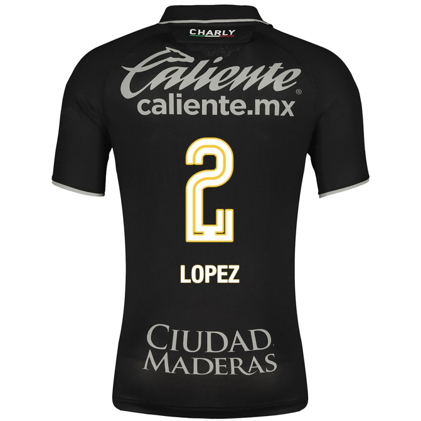 Mujer Camiseta Vanessa Lopez #2 Negro 2ª Equipación 2023/24 La Camisa México