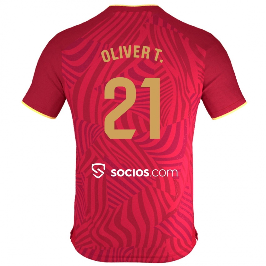 Mujer Camiseta Oliver Torres #21 Rojo 2ª Equipación 2023/24 La Camisa México
