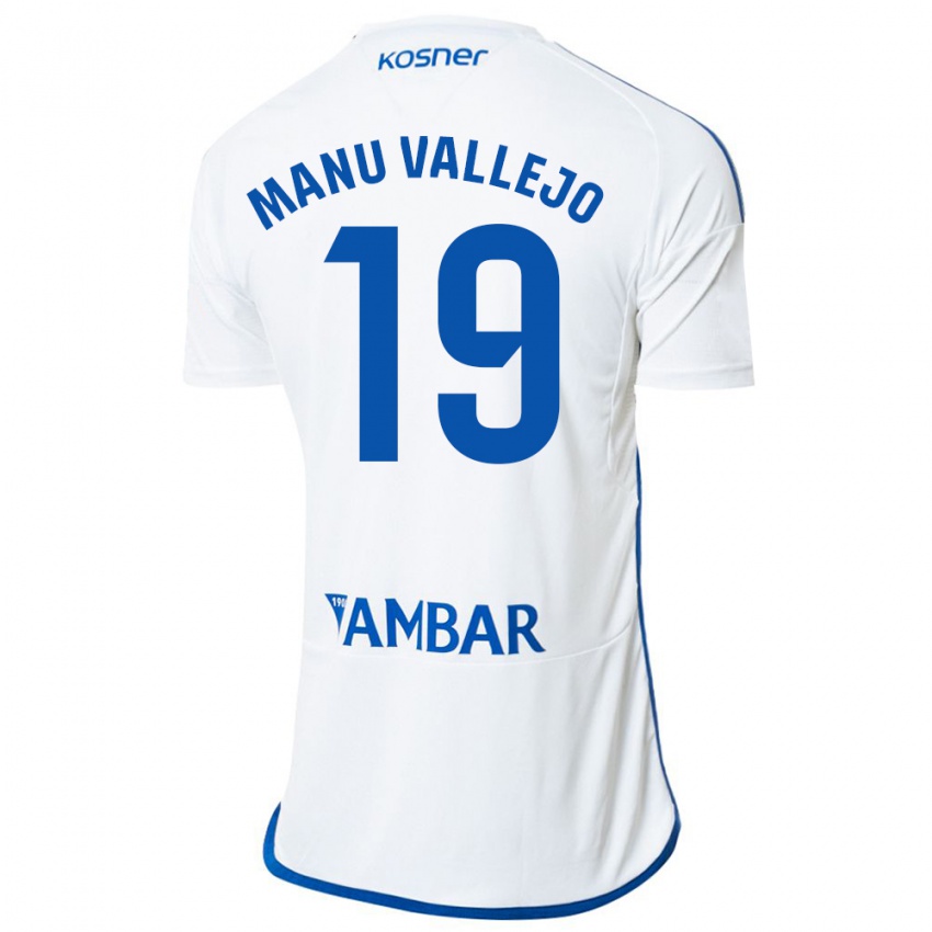 Niño Camiseta Manu Vallejo #19 Blanco 1ª Equipación 2023/24 La Camisa México