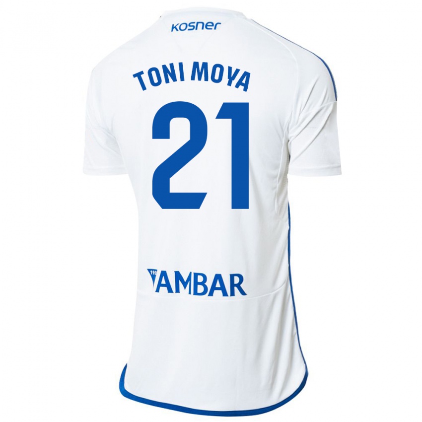 Niño Camiseta Toni Moya #21 Blanco 1ª Equipación 2023/24 La Camisa México