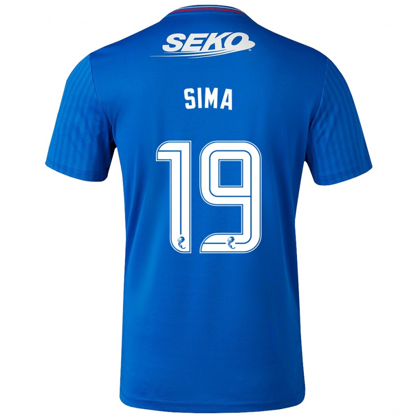 Niño Camiseta Abdallah Sima #19 Azul 1ª Equipación 2023/24 La Camisa México