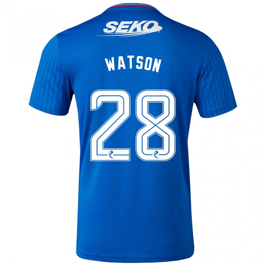 Niño Camiseta Emma Watson #28 Azul 1ª Equipación 2023/24 La Camisa México