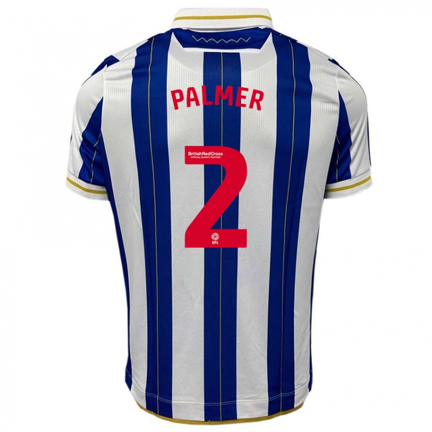 Niño Camiseta Liam Palmer #2 Azul Blanco 1ª Equipación 2023/24 La Camisa México