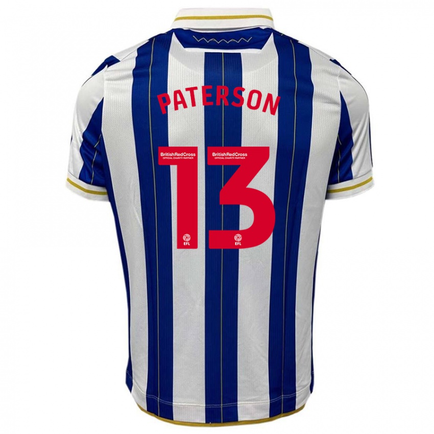 Niño Camiseta Callum Paterson #13 Azul Blanco 1ª Equipación 2023/24 La Camisa México