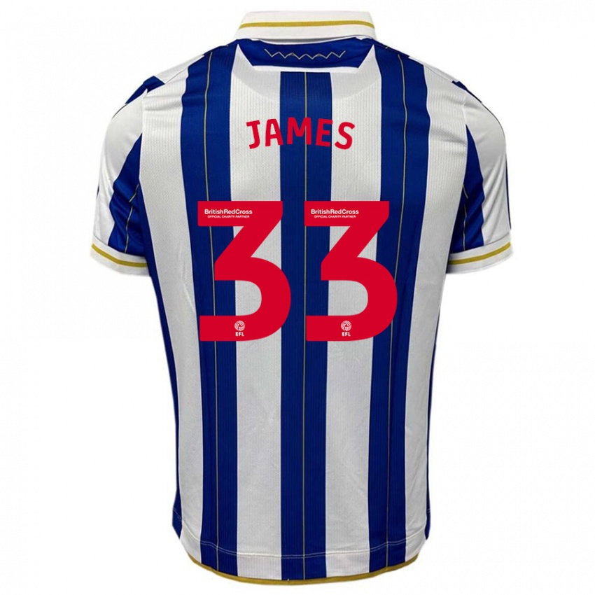 Niño Camiseta Reece James #33 Azul Blanco 1ª Equipación 2023/24 La Camisa México