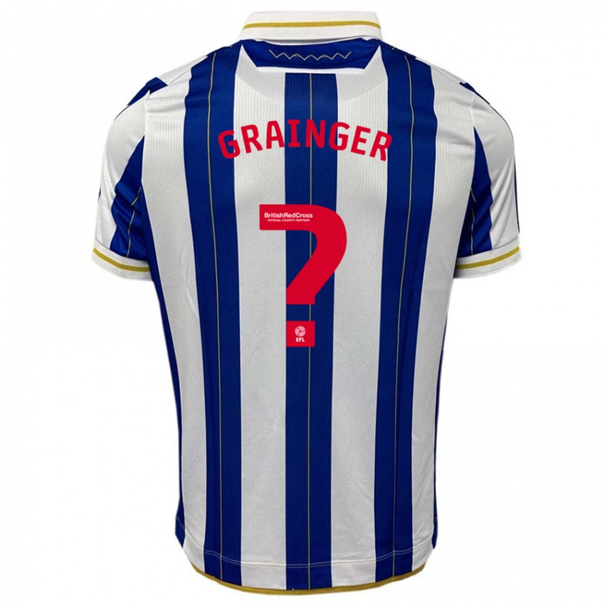 Niño Camiseta William Grainger #0 Azul Blanco 1ª Equipación 2023/24 La Camisa México