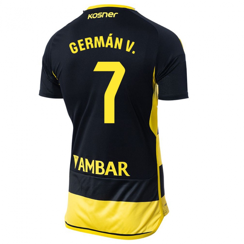 Niño Camiseta German Valera #7 Negro Amarillo 2ª Equipación 2023/24 La Camisa México