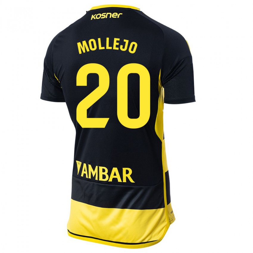 Niño Camiseta Victor Mollejo #20 Negro Amarillo 2ª Equipación 2023/24 La Camisa México