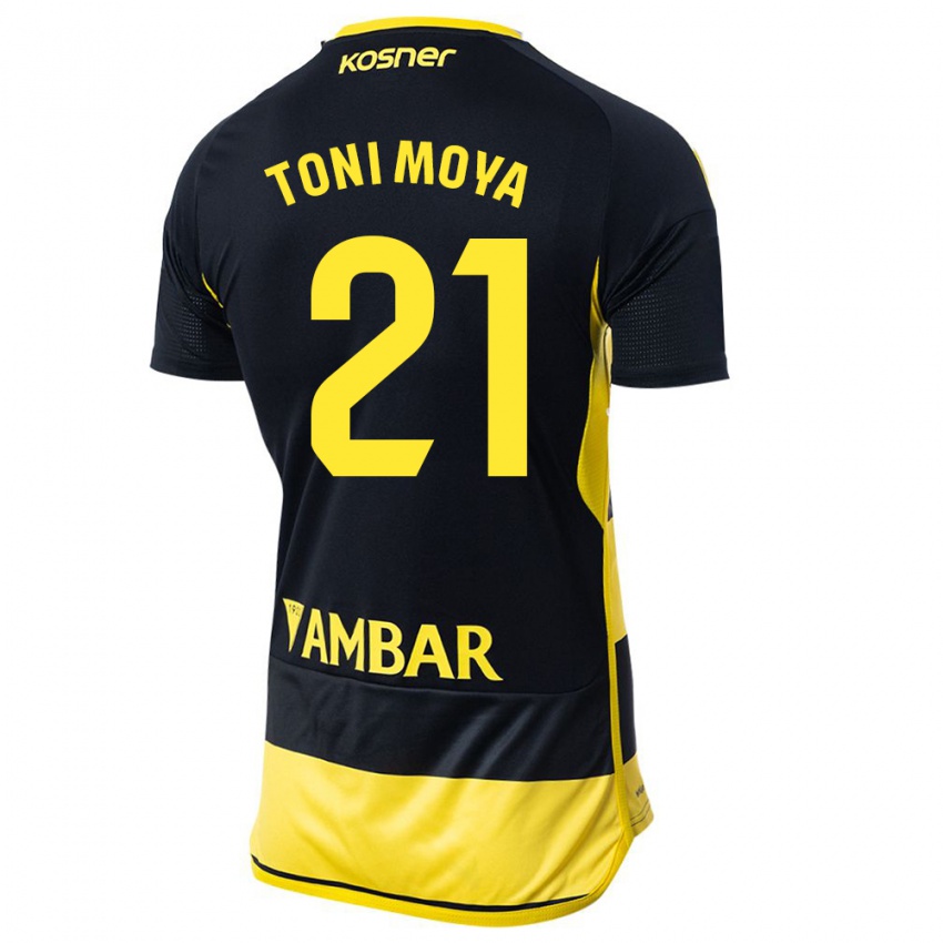 Niño Camiseta Toni Moya #21 Negro Amarillo 2ª Equipación 2023/24 La Camisa México
