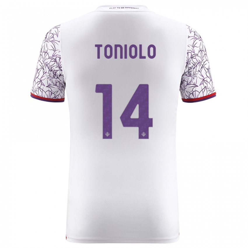 Niño Camiseta Martina Toniolo #14 Blanco 2ª Equipación 2023/24 La Camisa México