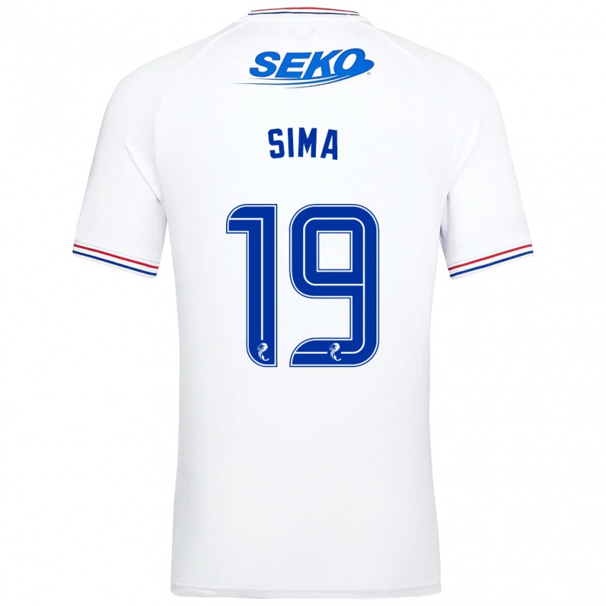 Niño Camiseta Abdallah Sima #19 Blanco 2ª Equipación 2023/24 La Camisa México