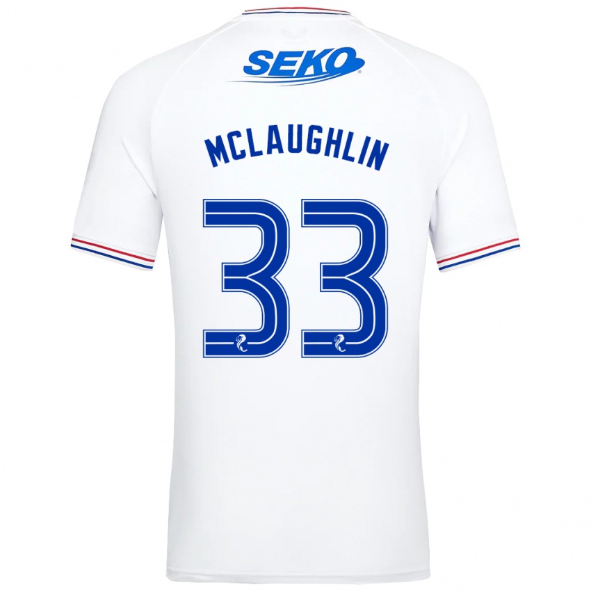 Niño Camiseta Jon Mclaughlin #33 Blanco 2ª Equipación 2023/24 La Camisa México