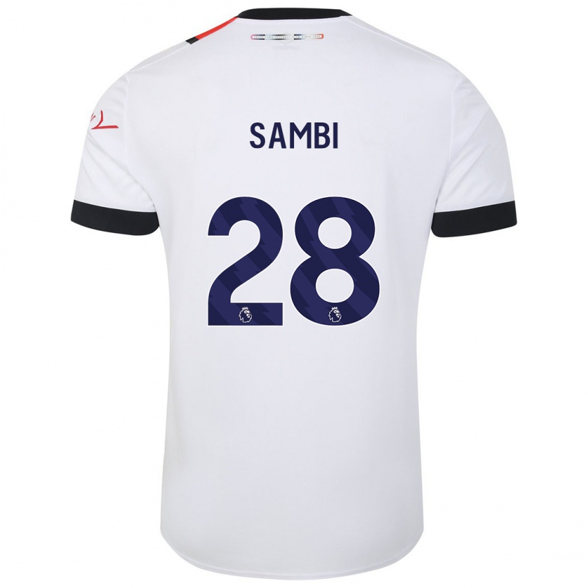 Niño Camiseta Albert Sambi Lokonga #28 Blanco 2ª Equipación 2023/24 La Camisa México