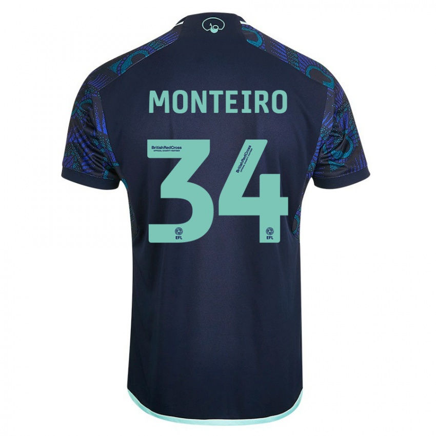 Niño Camiseta Diogo Monteiro #34 Azul 2ª Equipación 2023/24 La Camisa México