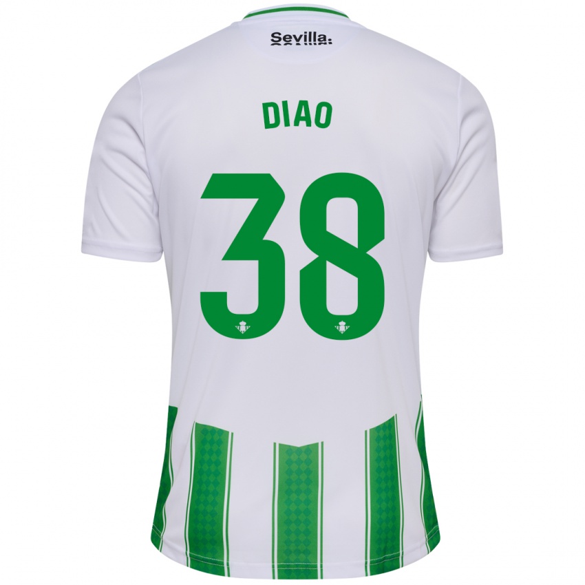 Hombre Camiseta Assane Diao #38 Blanco 1ª Equipación 2023/24 La Camisa México