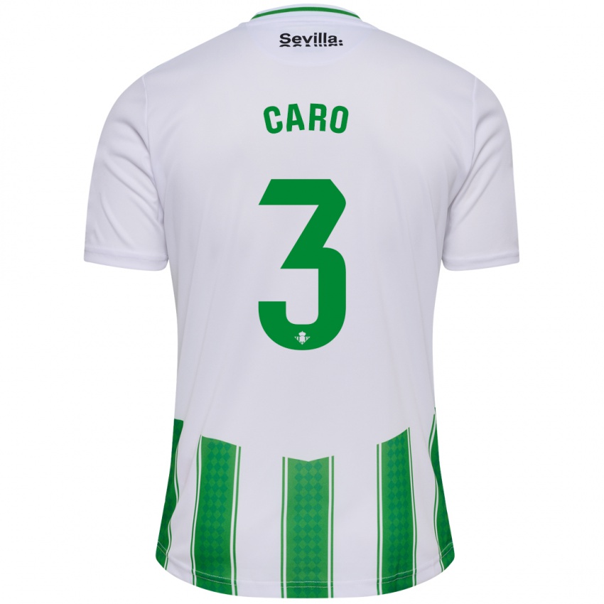 Hombre Camiseta Andrés Caro #3 Blanco 1ª Equipación 2023/24 La Camisa México