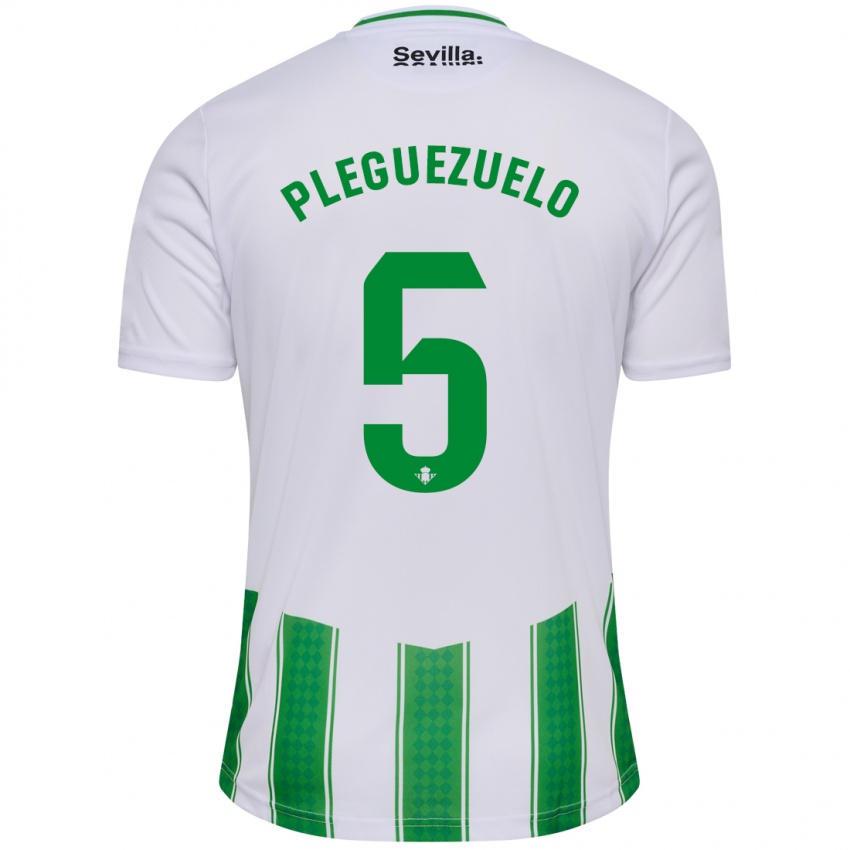 Hombre Camiseta Xavi Pleguezuelo #5 Blanco 1ª Equipación 2023/24 La Camisa México